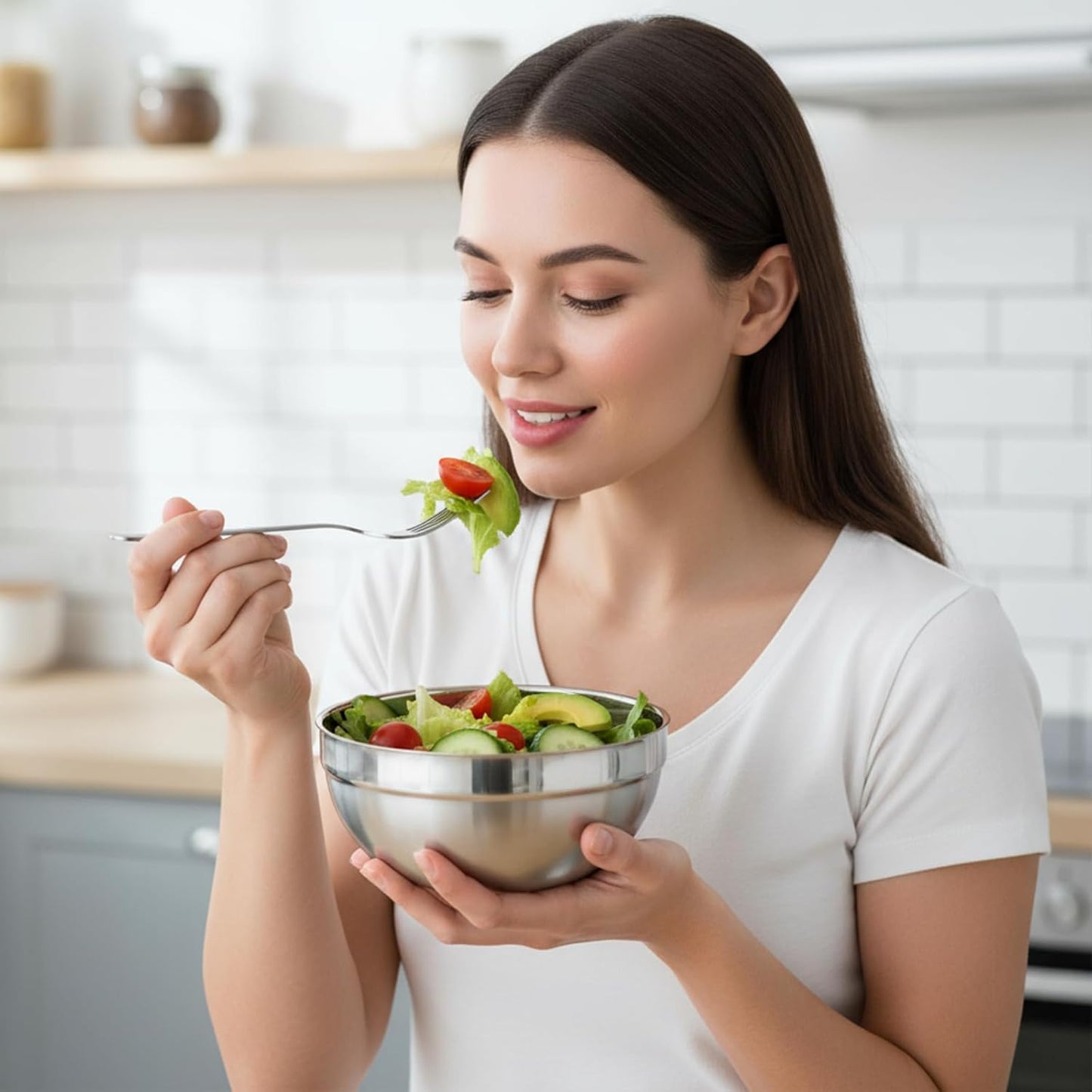 10 Pack Stainless Steel Bowls, 5 Inch Snacks Bowl 15 Oz Soup Bowl Double Walled Insulated Metal Serving Dishes for Sauces, Rice, Noodle, Ice Cream
