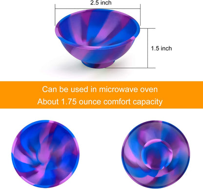 Coopay 8 Pieces Mini Silicone Pinch Bowls Colorful Heat Resistant Snack Prep and Serve Bowls, Unbreakable, Flexible, 1.75 Oz (Solid Colors)