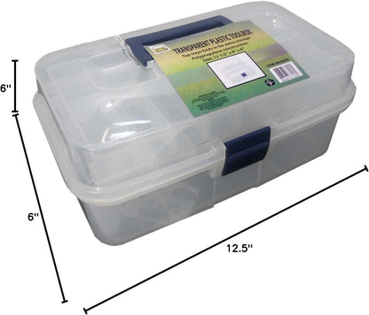 BIN BUDDY 3-Layer Stackable Clear Plastic Boxes | Removable Dividers | 5.75" (14.6 cm) x 5.75" (14.6 cm) x 5" (12.7 cm) | Ideal for Craft & Garage Organizing