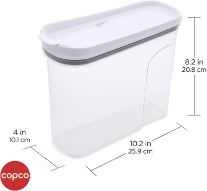 Copco Clear Cereal Storage Container 4.75 Qt - Airtight Flip-Top Lid, BPA-Free Plastic, Pantry Organizer for Dry Food, Cereal, Pasta, Nuts, Pet Food - Space-Saving Kitchen Storage Bin