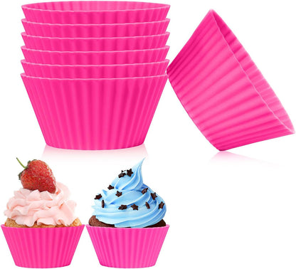 6 pack Silicone Baking Cups, Reusable Muffin Liners Non-Stick Cup, Cake Molds Set,Cupcake Silicone Liner Cupcake Holder,Bpa Free (navy blue)