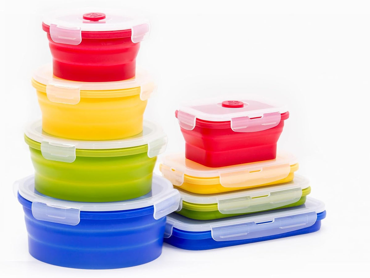 Collapsible Silicone Food Storage Container Set (INDIGO)