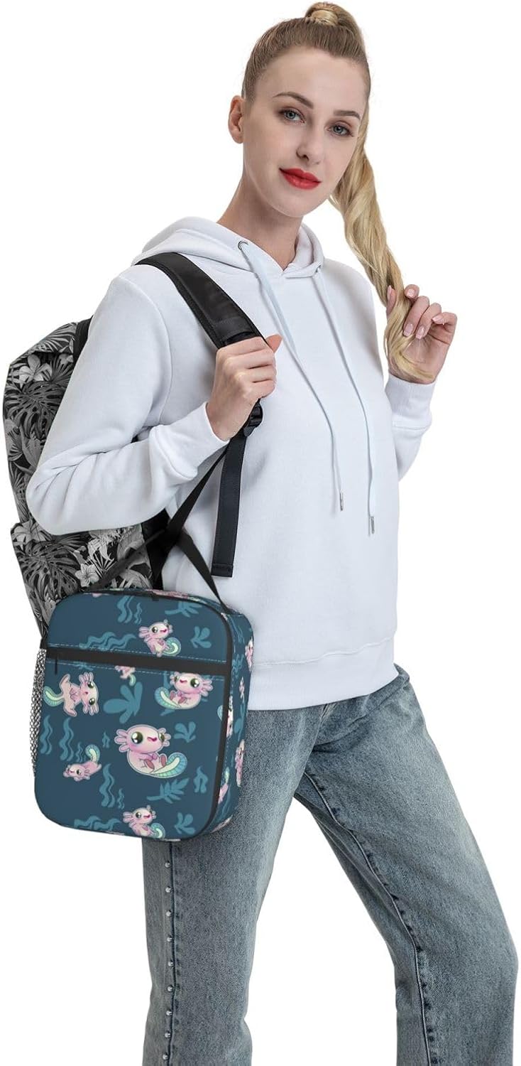 Black Cat Reusable Lunch Box Food Bag Insulated Lunch Bag for Teenage Boys Girls School Beach