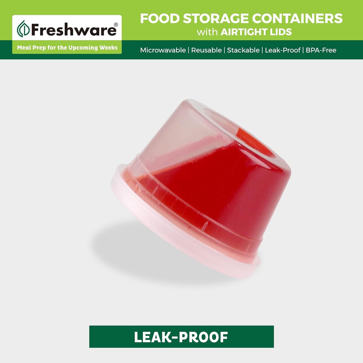 Freshware Food Storage Containers [36 Set] 16 oz Plastic Deli Containers with Lids, Slime, Soup, Meal Prep Containers | BPA Free | Stackable | Leakproof | Microwave/Dishwasher/Freezer Safe