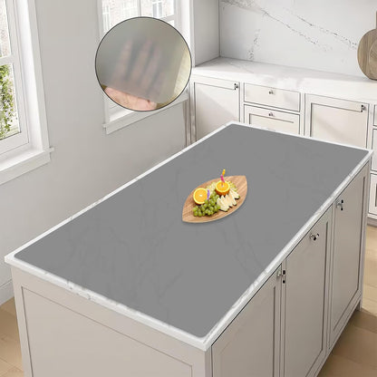 78.7"x23.6" Large Silicone Mat for Kitchen Counter, Heat Resistant Non-Slip Countertop Protector, Waterproof Silicone Craft Mat for Kitchen Island, Semitransparent