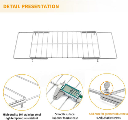 Allstare 304 Stainless Steel Universal Extendable Oven Rack Replacement for GE Samsung LG Frigidaire Whirlpool Electrolux Kenmore Oven Parts Adjustable Wire Racks Adjust from 17.3-25.1’’ Wide