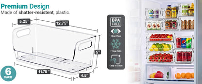 Sorbus Stackable Storage Bins Open Front - Clear Stackable Storage Bins - Pantry Bins for Storage and Organization - Acrylic Stackable Bins for Kitchen - Clear Pantry Organizer Bins (Medium 2 Pack)