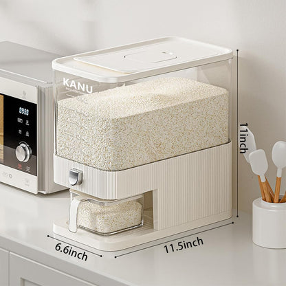 Rice Dispenser 22 Lbs,Sealed Rice Storage Container with Measuring Cup Moisture Proof,Large Cereal Dispenser Dry Food Storage Container Bins for Grains,Flour,Corn,Pet Food