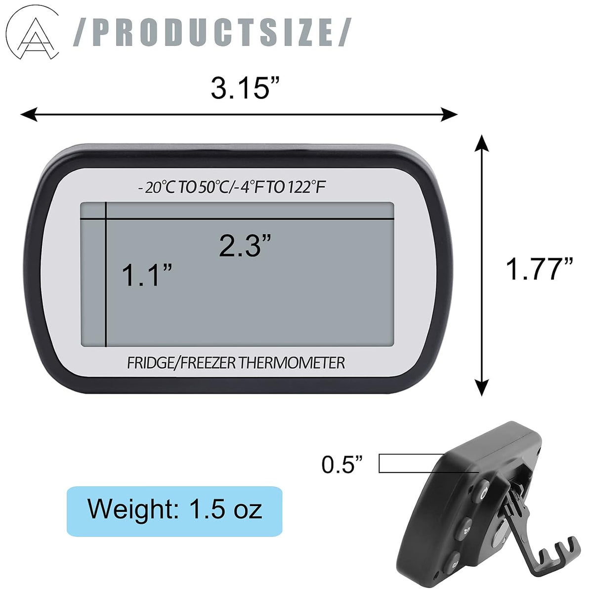 AEVETE Refrigerator Thermometer Digital Fridge Freezer Thermometer