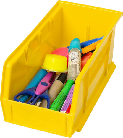Akro-Mils 30230 AkroBins Plastic Storage Bins, Space-Saving Stackable Bins for Garage, Pantry, Craft Organization, 10.5 "L x 5.5 "W x 5"H, Blue, 12-Pack