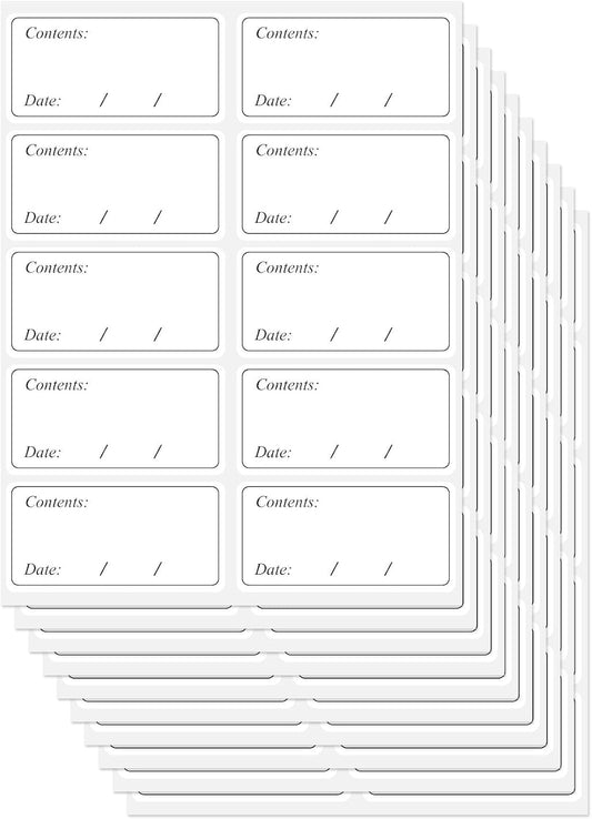 200 Pcs Freezer Labels Easy Peel Off, Food Labels Stickers, No Sticky Residue Refrigerator Date Labels Stickers (Black)