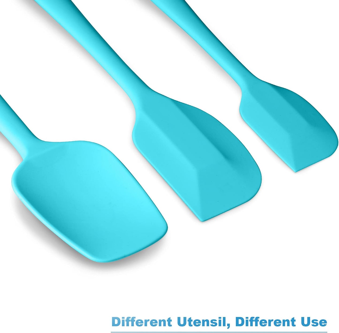 Silicone Spatula 3-piece Set, Ergonomic Handle High Heat-Resistant Spatulas, Non-stick Rubber Spatulas with Stainless Steel Core, Black