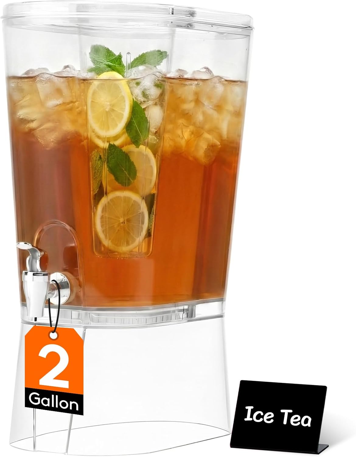 Lifewit 2 Gallon Drink Dispenser for Parties, Large Plastic Beverage Container with Fruit Infuser & Leak-Proof Spigot, BPA Free Water Pitcher for Juice/Tea/Lemonade - Ideal for Bar & Outdoor, 2 Pcs