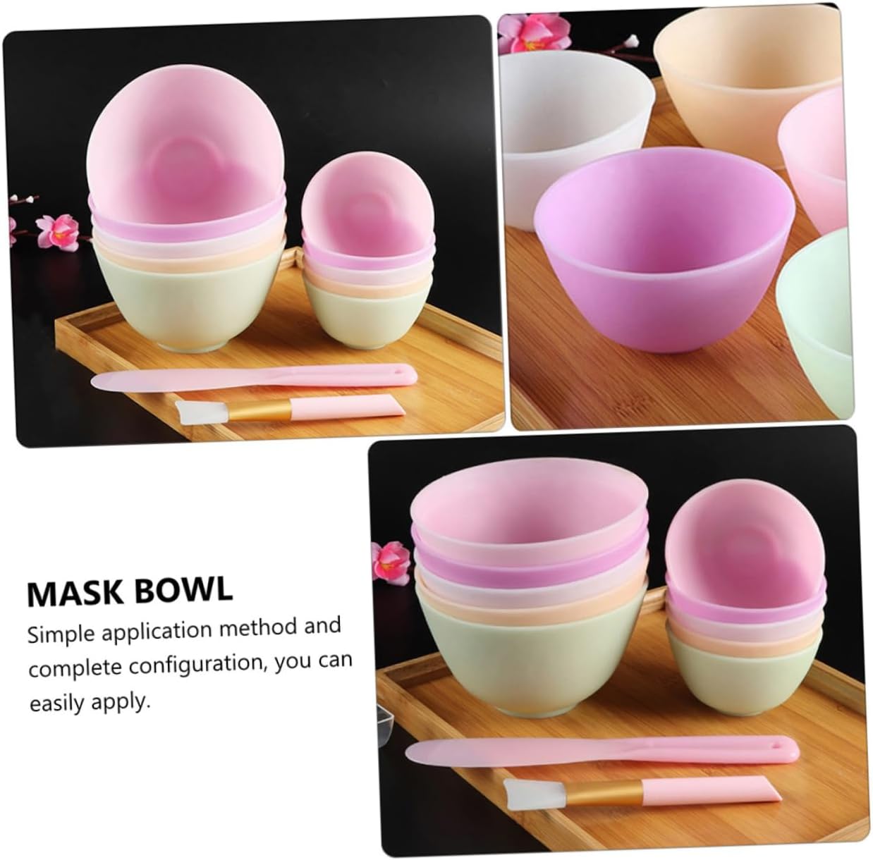 Ipetboom 6pcs Silicone Bowl Household Beauty Salon Bowls Multi-use for Diy Masks Dishwasher Safe
