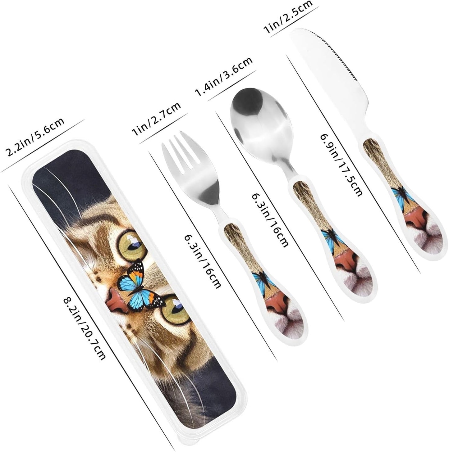 3-Piece Kids Silverware Set With Storage Case, Stainless Steel Reusable Children Safe Knife Spoon Fork Set Classic Cocktail Children Flatware Set For Kids Lunch Box
