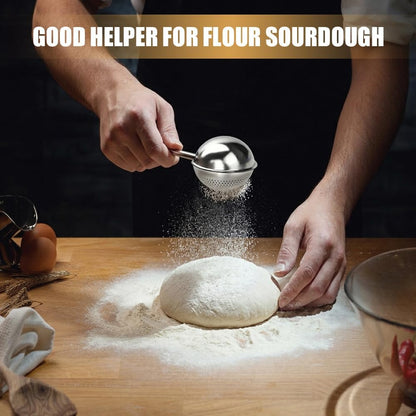 2PCS Flour Duster for Bread Baking, Premium Bake Sifter Ball