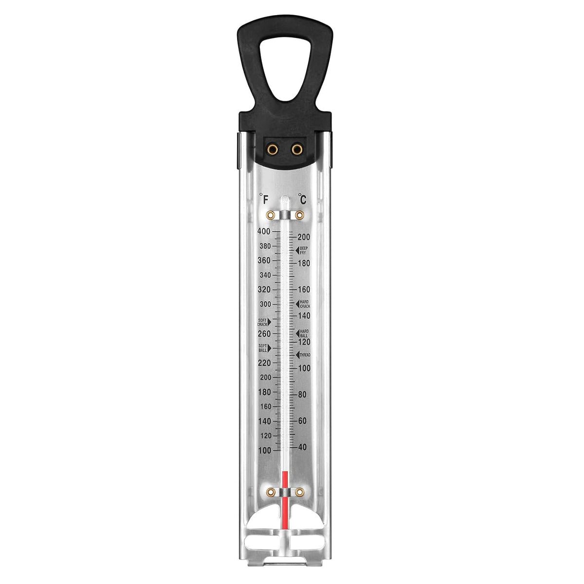Candy Thermometer with Pot Clip, 2026 New Deep Fry Oil Food Cooking Kitchen Instant Read Thermometer for Jam, Syrup, Jelly, and Deep Fry, Stainless Steel Kitchen Accessories for Candy Making
