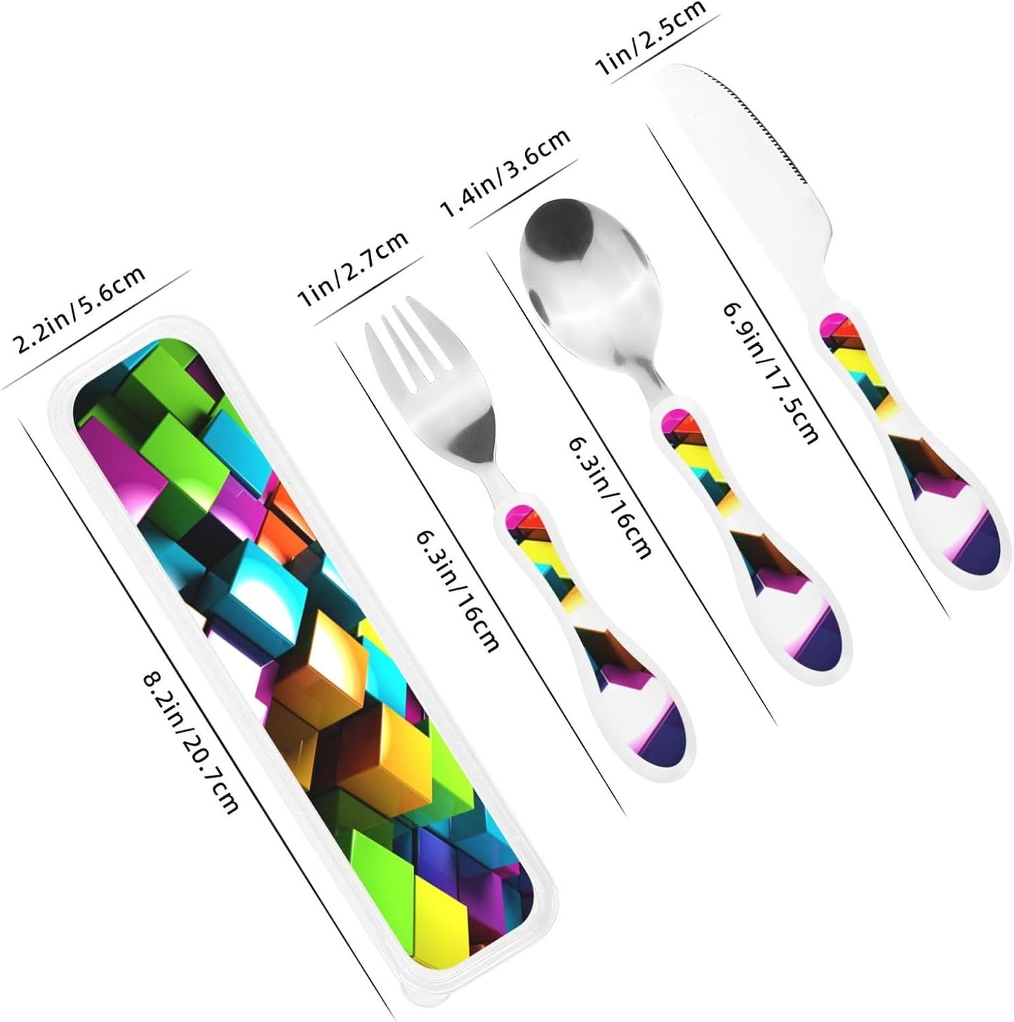 3-Piece Kids Silverware Set With Storage Case, Stainless Steel Reusable Children Safe Knife Spoon Fork Set Yellow Sunflowers Children Flatware Set For Kids Lunch Box