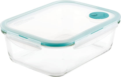 LOCK & LOCK Ovenglass Heat Resistant Glass Round Food Storage Container with Steam Vent, 32.12-oz / 4.02-cup