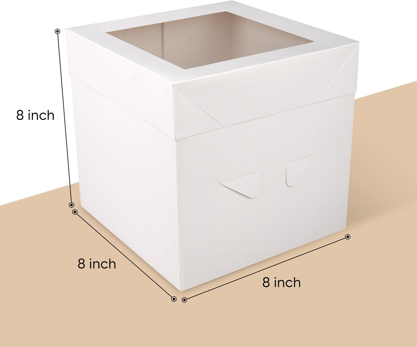 Cakebon Cake Boxes with Drums - 10 Inch Round White Cake Boards/Base para Pasteles (1-Pack) - Caja para Pasteles with Window for Birthdays, Weddings and Parties