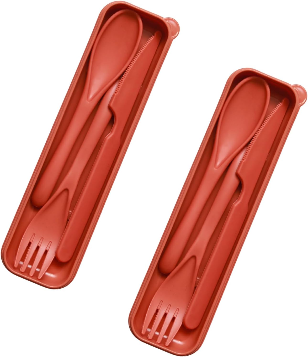 Lilaly 2 Sets Reusable Utensils, Utensil Sets for Lunch Box, Travel Utensil Set, Portable Silverware Set with Case, Reusable Utensils for Lunch Box(Black)