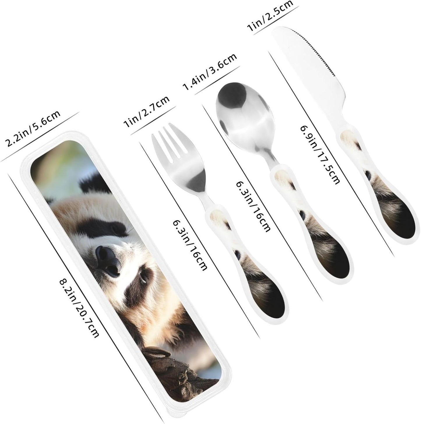 3-Piece Kids Silverware Set With Storage Case, Stainless Steel Reusable Children Safe Knife Spoon Fork Set Colorful Abstract Dragonfly Children Flatware Set For Kids Lunch Box