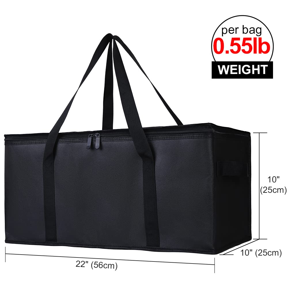 Bodaon Insulated Food Delivery Bag, XXXL Pizza Delivery Bags for Hot and Cold Food, Commercial, Large Capacity Reusable Warming Bag, Catering Cooler Bag for Rideshare, Warmers for Parties (Black, 1Pk)