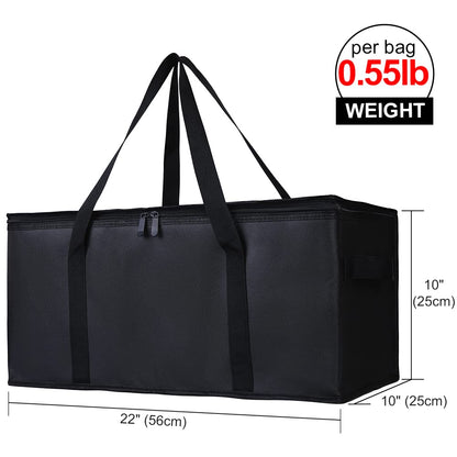 Bodaon Insulated Food Delivery Bag, XXXL Pizza Delivery Bags for Hot and Cold Food, Commercial, Large Capacity Reusable Warming Bag, Catering Cooler Bag for Rideshare, Warmers for Parties (Black, 1Pk)