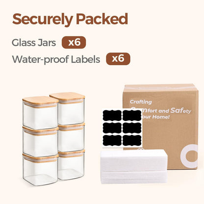 ComSaf 2Pcs Large Glass Storage Containers with Lids 4Qt, 1 Gallon Wide Mouth Flour Sugar Storage Containers, Large Capacity and Sealed for Rice, Cereal, Oat, Easy Clean and Scoop, Pantry Organization