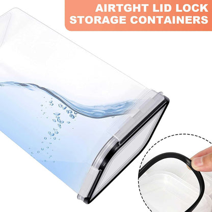 42pcs Airtight Containers, Clear Stackable Dry Food Storage | 42pk clear airtight containers with tight lids keep dry food fresh. Safe plastic, stackable for pantry kitchen storage