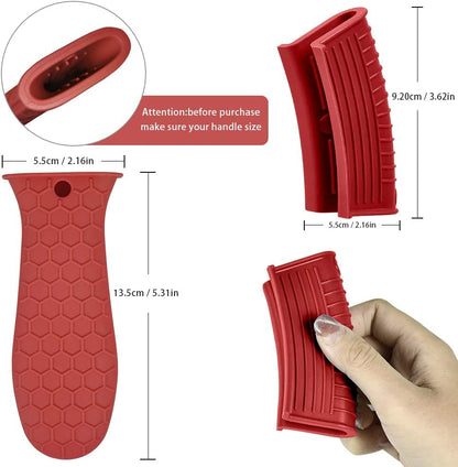 Silicone Hot Handle Holder, Heat Resistant Potholder Cookware Handle Cast Iron Skillets Handles Grip Covers for Cast Iron Skillet