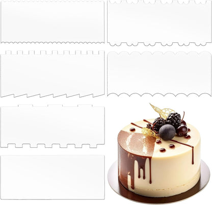 6‑Piece Clear Acrylic Cake Decorating Scraper Set