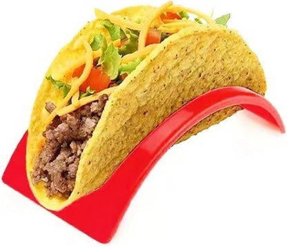 Taco Holder Stand, 6/12Pcs Taco Tray Plates Racks Stackable Colorful Taco Bar Serving Set, Fondue Pot for Burritos, Nachos, and Fajitas Yellow 6pcs