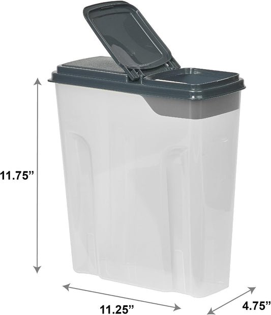 Set of 2 Large Airtight Food Storage Containers with Flip-Top Lids, BPA-Free Cereal & Dry Food Dispensers, Stackable Kitchen Pantry Organizer for Bulk Dry Goods
