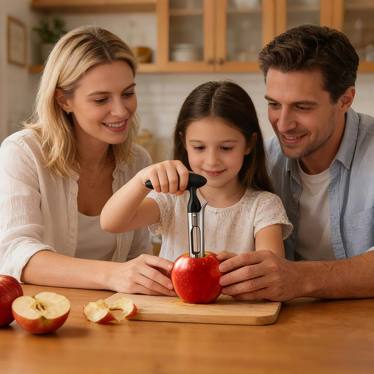 Apple Corer, Ergonomics Handle with Sharp Serrated Blade Core Remover Tool