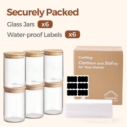 ComSaf 2Pcs Large Glass Storage Containers with Lids 4Qt, 1 Gallon Wide Mouth Flour Sugar Storage Containers, Large Capacity and Sealed for Rice, Cereal, Oat, Easy Clean and Scoop, Pantry Organization