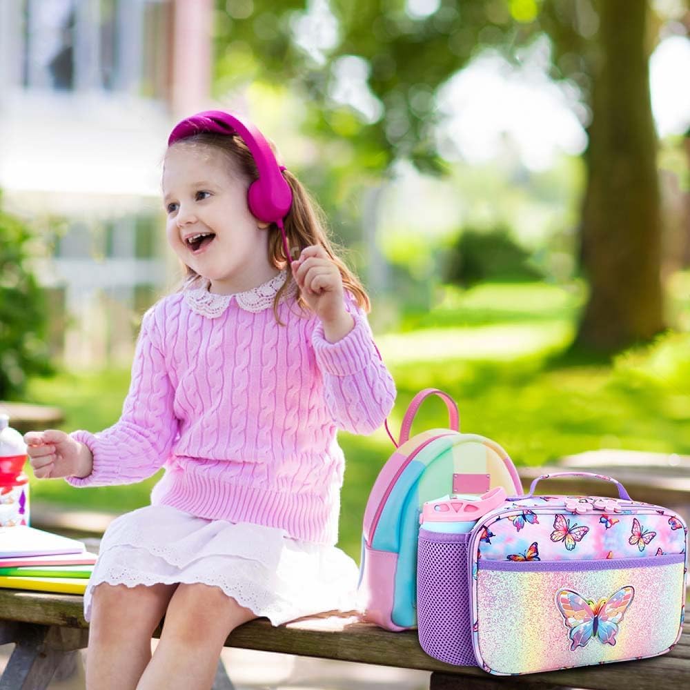 RHCPFOVR Kids Lunch Bag - Insulated Lunch Box for Boys Girls,Washable Lunch Bag and Reusable Toddler Leak-proof Lunchbox for School and Daycare - Colors B