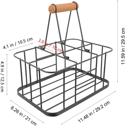 Cabilock Water Bottle Carrier Milk Bottle Holder Wire Metal Doorstep Milk Crate Basket for Farmhouse Kitchen Organizer Holder