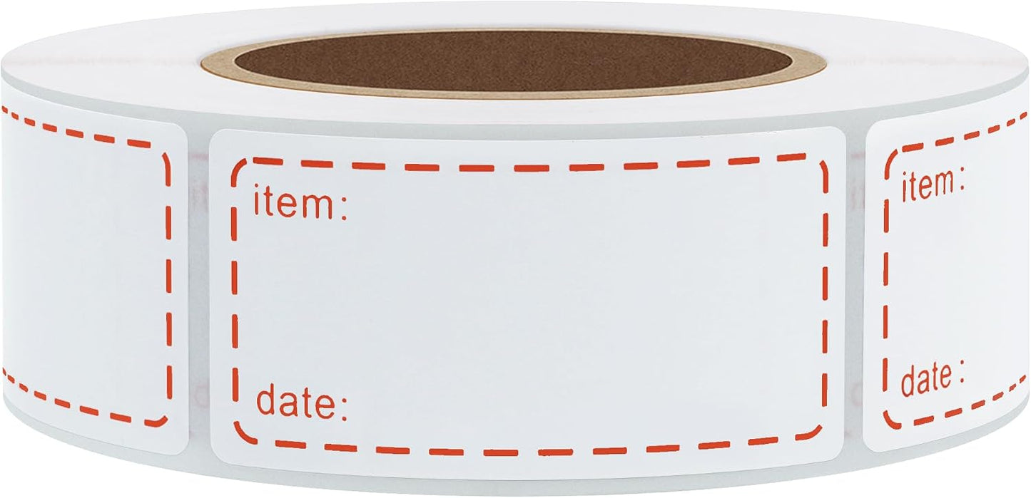 500pcs 1x2 Inch Removable Shelf Life Labels for Food Rotation Use by Food Preparation Stickers Expiration Prep Date Total 500 Labels Per Roll (Black)