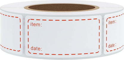 500pcs 1x2 Inch Removable Shelf Life Labels for Food Rotation Use by Food Preparation Stickers Expiration Prep Date Total 500 Labels Per Roll (Black)