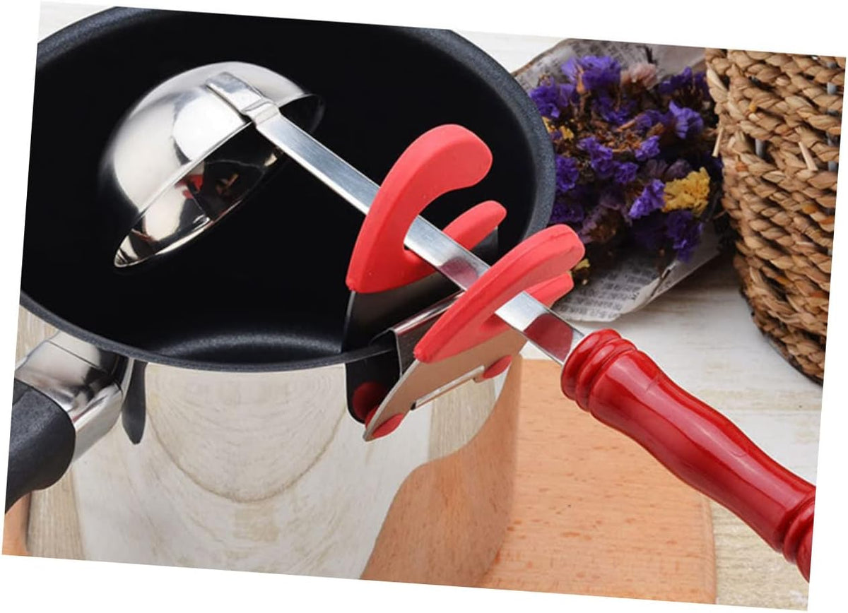 Stainless Steel Pot Clip Spoon Holder 2 Piece Kitchen Utensil Rest