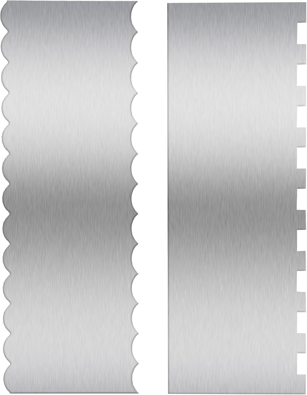 Dual-Edged Stainless Steel Cake Scrapers, 2 Pcs
