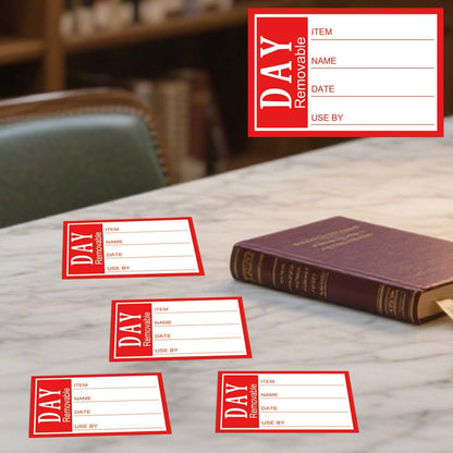 500 Pcs Removable Day Labels 2.91 x 1.93 inch Repositionable Self-Adhesive Prepped Food Storage Stickers Meal Prep Labels