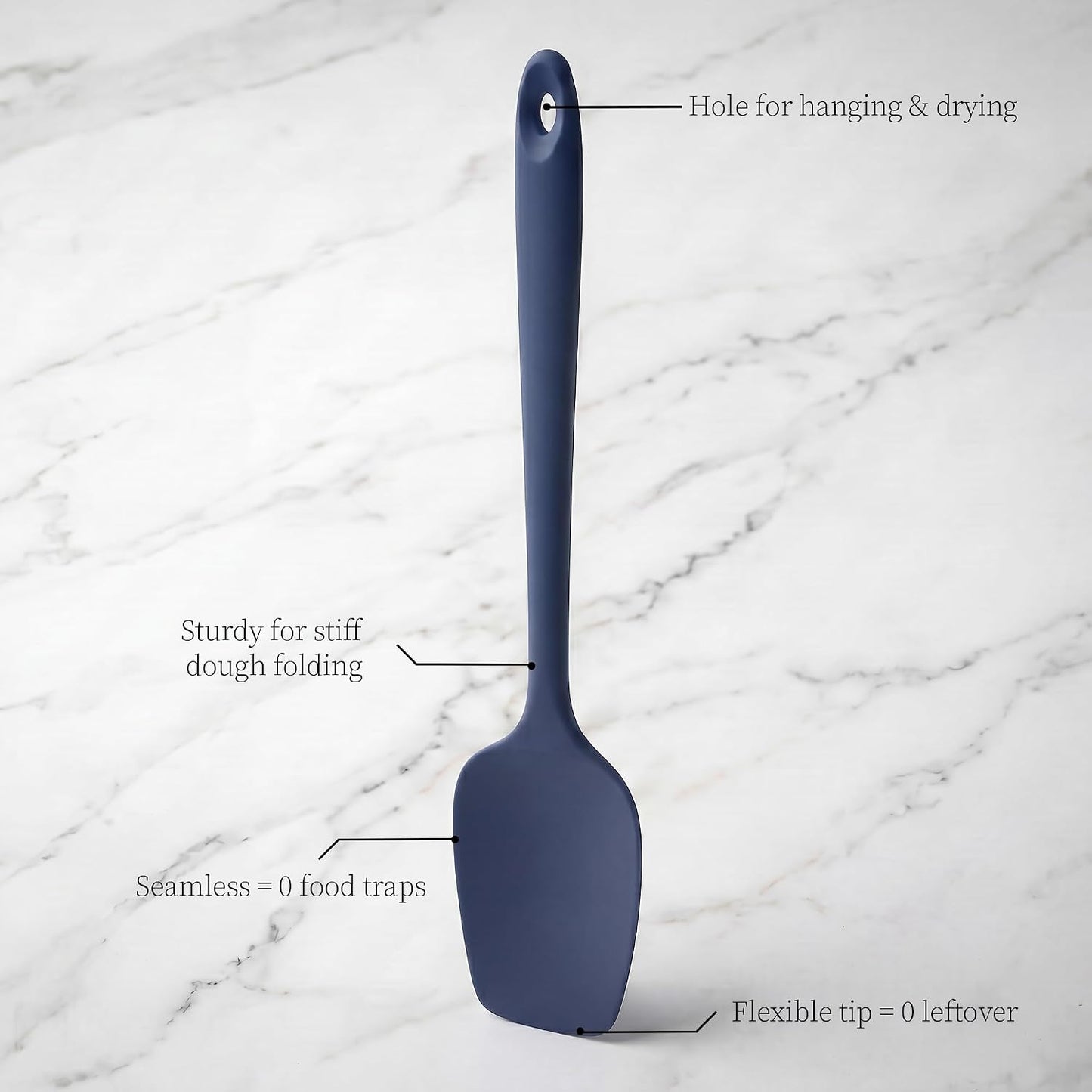 600ºF Heat Resistant Spatulas, High Heat Food Safe Semless Kitchen Silicone Scraper Set for Cooking Baking Mixing Scraping Stirring Nonstick Cookware Pan Bowl (4Pcs,Aqua Sky)