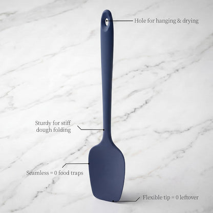 600ºF Heat Resistant Spatula, 11.34 inch High Heat Food Safe Semless Kitchen Silicone Scraper for Cooking Baking Mixing Scraping Stirring Nonstick Cookware Pan Bowl (Aqua Sky)
