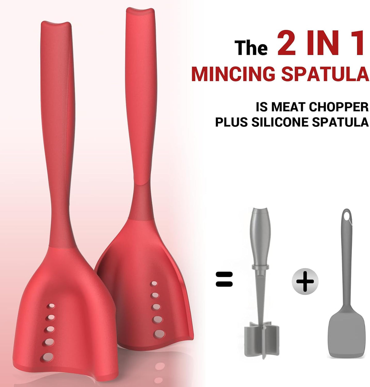 Meat Chopper Mincing Spatula, Silicone Hamburger Grinder for Ground Beef