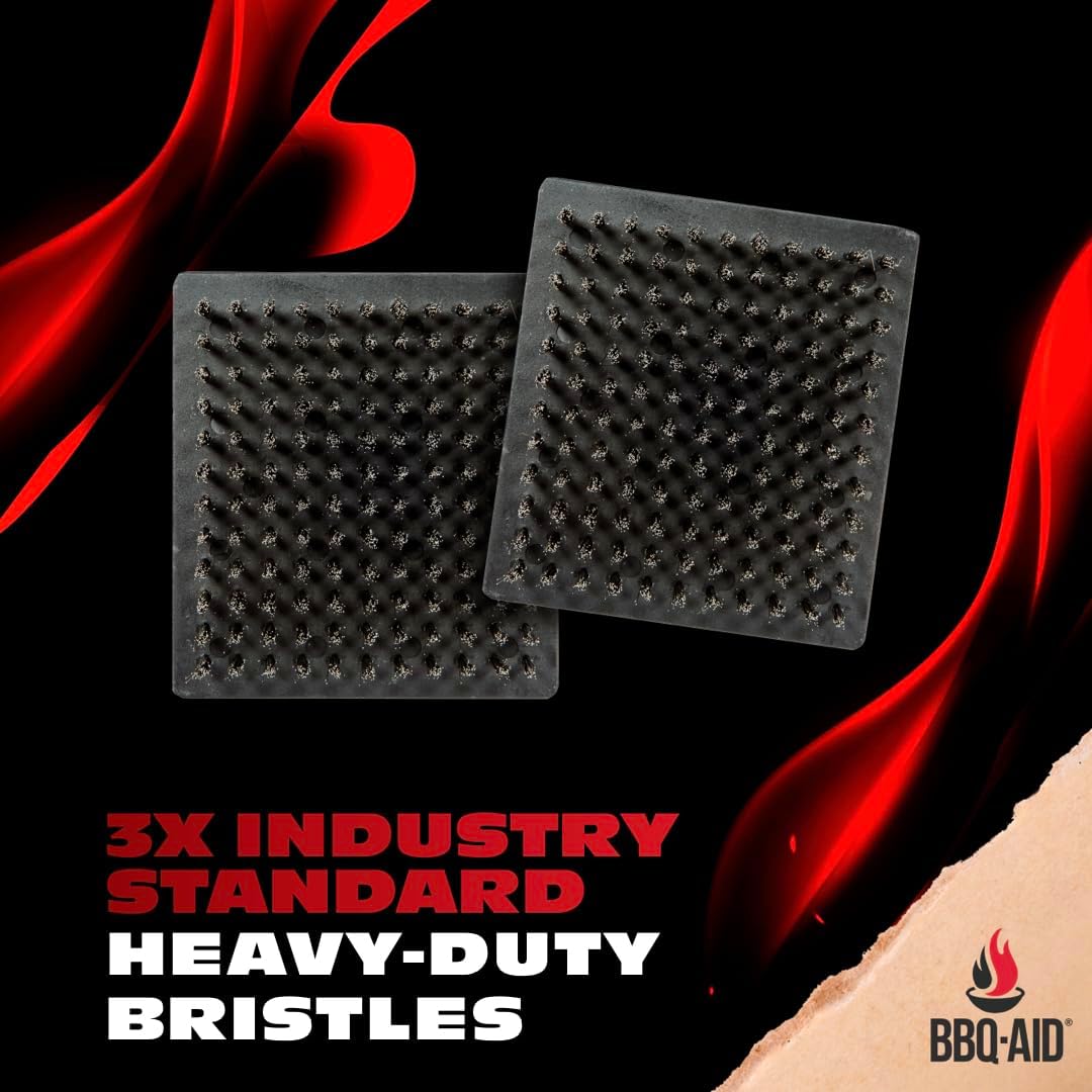 BBQ-AID Grill Brush for Outdoor Grill Bristle Free - 18" BBQ Brush for Grill Cleaning Kit - Safe BBQ Grill Cleaner Brush and Scraper - Stainless Grill Cleaning Brush for Any Grill, Grill Accessories