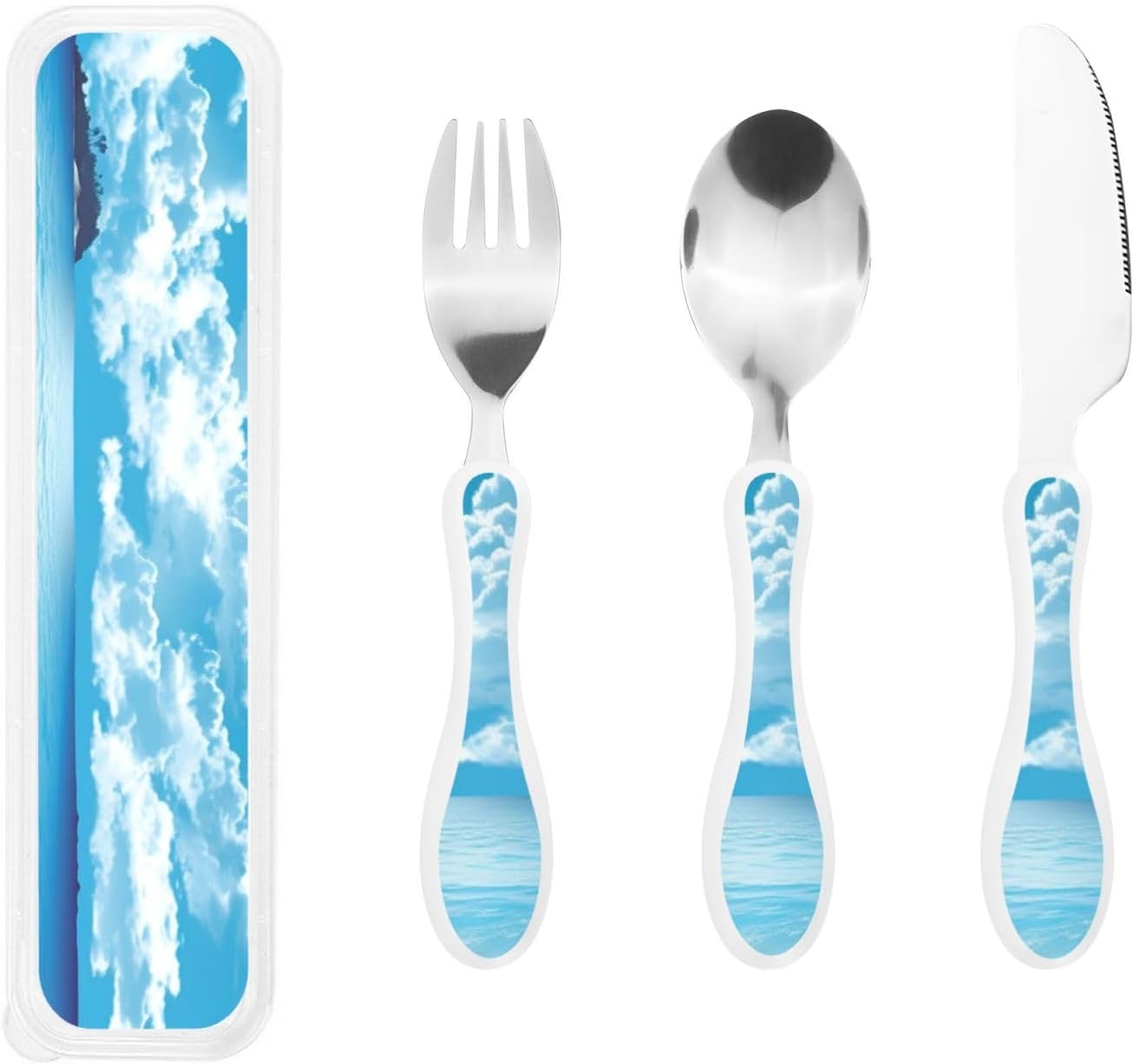 3-Piece Kids Silverware Set With Storage Case, Stainless Steel Reusable Children Safe Knife Spoon Fork Set Shih Tzu Dog Children Flatware Set For Kids Lunch Box