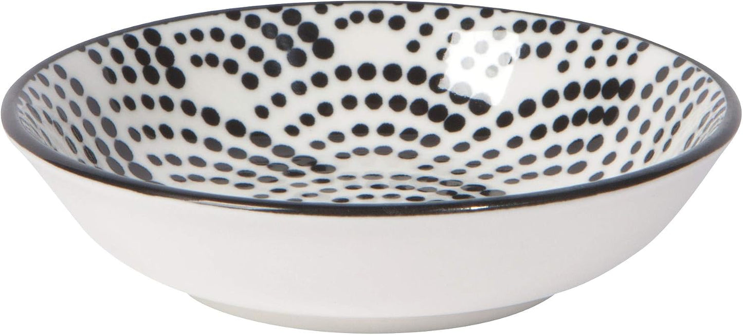 Now Designs Dewdrop Pinch Bowls Set of 6, 100% Stoneware, 2 oz Capacity, Dishwasher & Microwave Safe