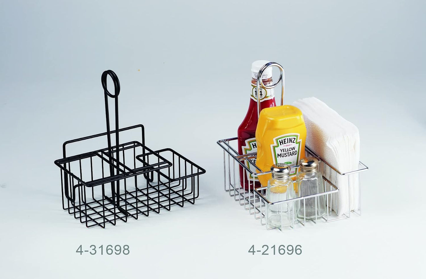 GET Modern Chrome Metal Four Compartment Condiment Caddy Table Caddies Collection